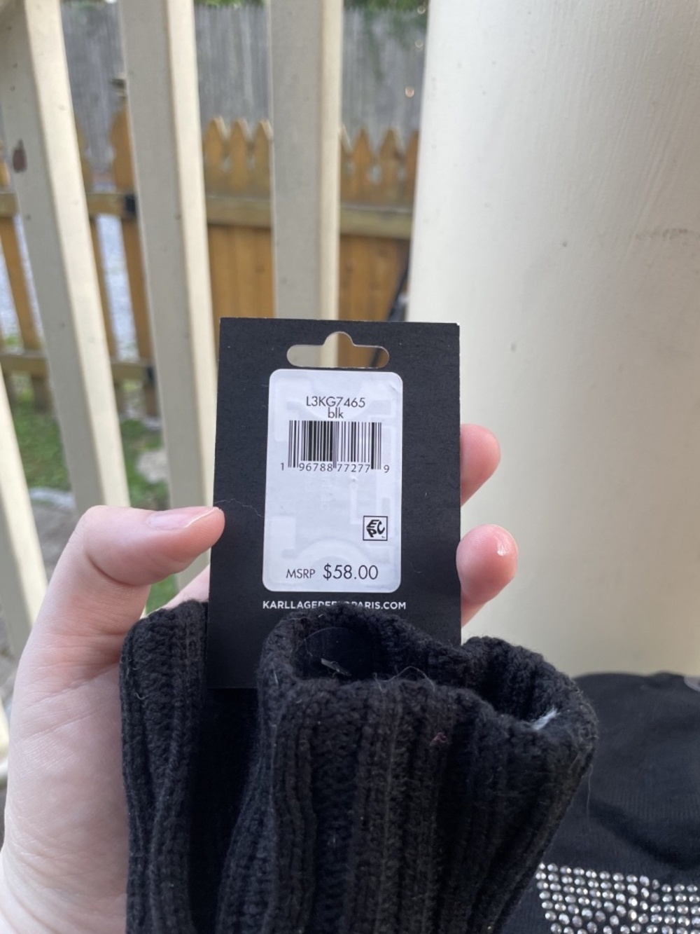 NWT Karl Lagerfeld Paris black Cat Fingerless Winter Gloves and Cat beanie hat - Picture 4 of 8